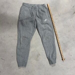 Nike Sweatpants Women M Gray Fleece Joggers Swoosh Lounge Athleisure